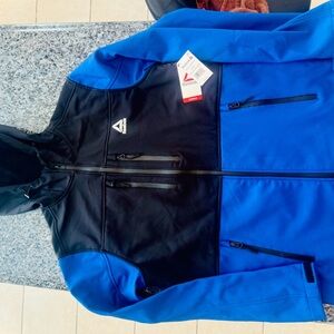 Reebok Performance Jacket Black and Blue with Full-Length Zipper
